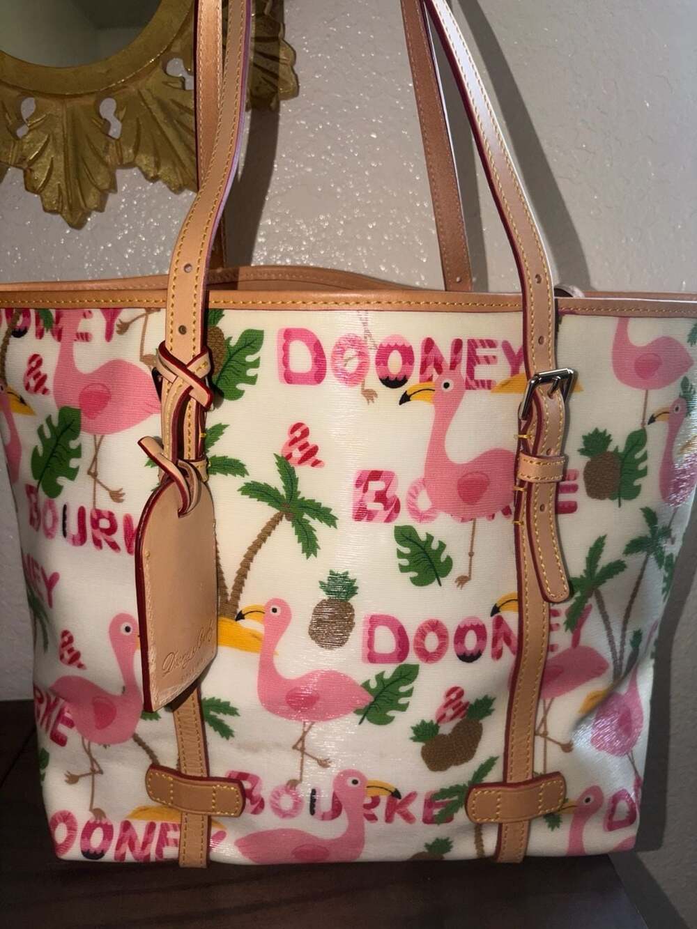 Dooney & Bourke Flamingo Tote Bag RARE